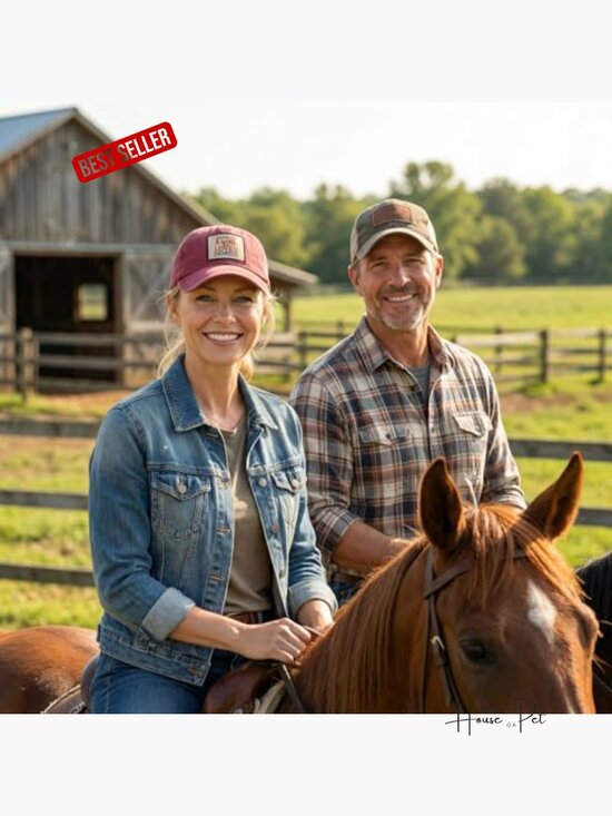 Unisex Cotton Dad Hat Adjustable Breathable Travel Cap Funny Horse Design main image 5